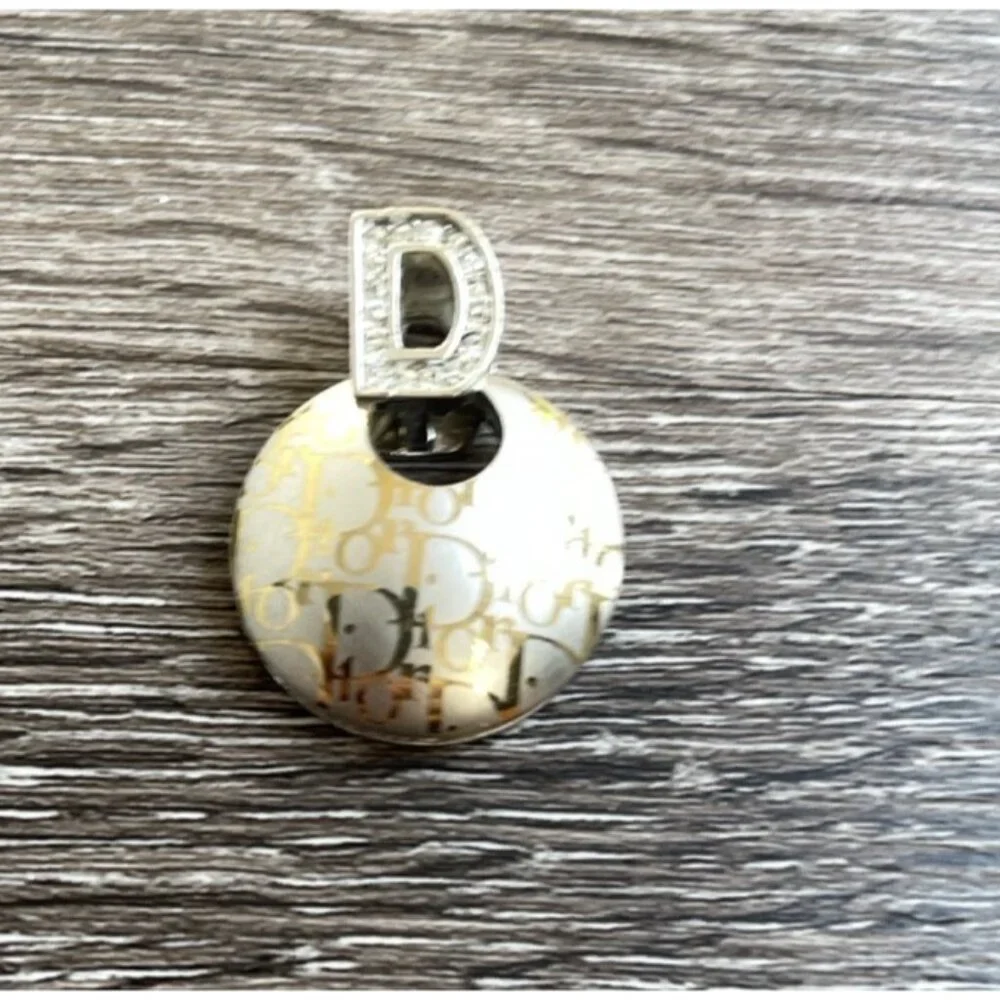 Vintage Christian Dior Women’s Silver/Gold Tone  Pendant White Stone - Picture 7 of 9
